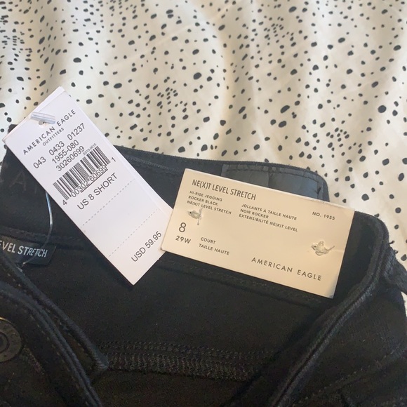 American Eagle Outfitters Black Distressed Hi-Rise Jeggings - Picture 2 of 10